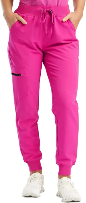 Scrub Pants for Women Jogger Style Stretch Drawstring Waisted Scrub Joggers Comfy Yoga Cargo Pants with Pockets