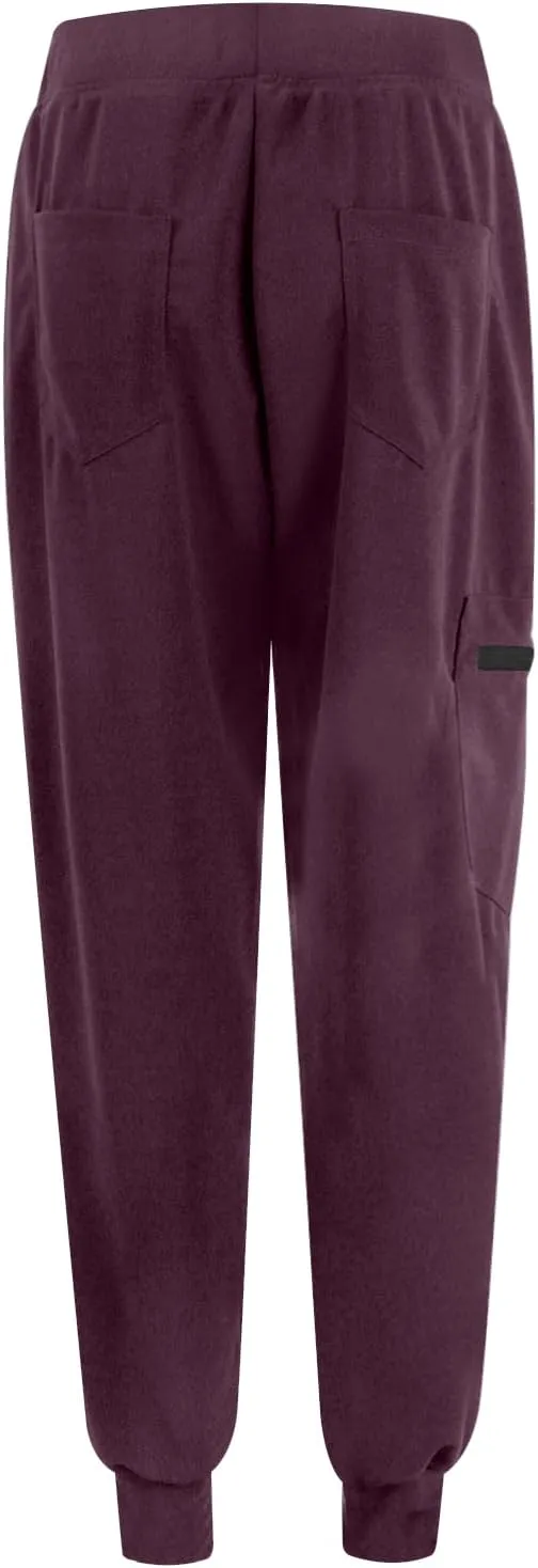 Scrub Pants for Women Jogger Style Stretch Drawstring Waisted Scrub Joggers Comfy Yoga Cargo Pants with Pockets