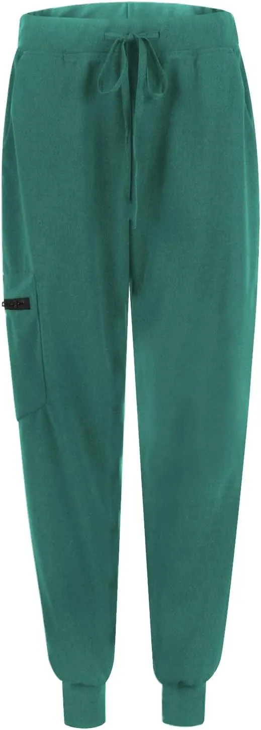 Scrub Pants for Women Jogger Style Stretch Drawstring Waisted Scrub Joggers Comfy Yoga Cargo Pants with Pockets
