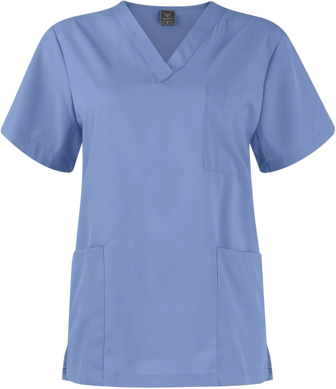 Scrubs for Women Set Stretch V-Neck Scrub Tops with Pockets & Cargo Pant Quick Drying Solid Nurse Work Uniform