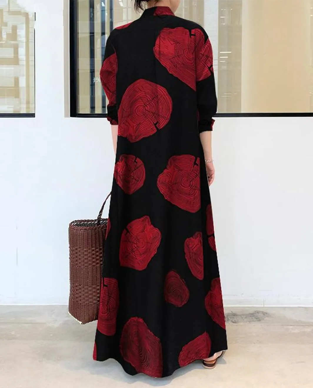 Shirt Dress for Womens Long Sleeve Maxi Dress Casual Plus Size Fall Dress with Pockets