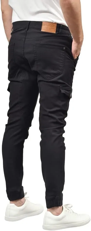Soroor Cargo Joggers for Men - Slim Fit Cuffed Cargo Pants, Stylish Joggers for Men | Pique Stretch Cotton Mens Jogger