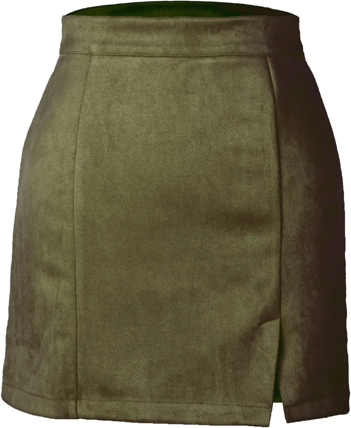 Suede Mini Skirts for Women High Waist Faux Suede Bodycon Pencil Skirts Dressy Casual Half Dress Trendy Clothes
