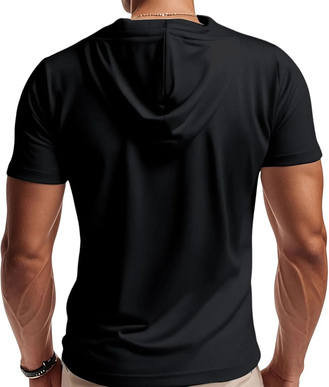 Summer 1/4 Zip Up Hoodies T-Shirt for Men Short Sleeve Workout Athletic Hooded Shirt Pullover Casual Tops Vests with Pockets