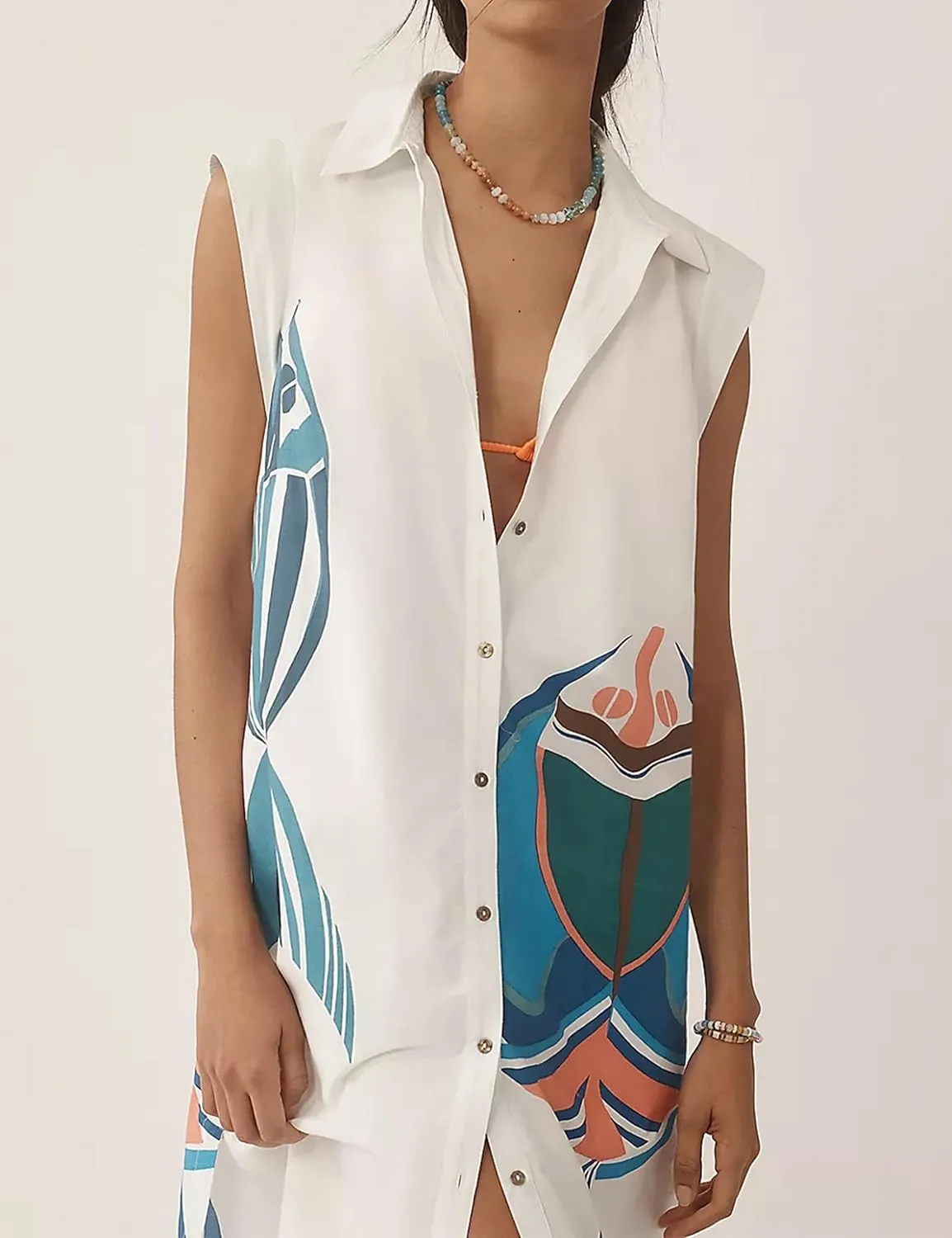 Summer Button Down Floral Print Cap Sleeve Shirt Midi Dress for Women Casual Lapel V Neck Loose Fit Blouse Dresses