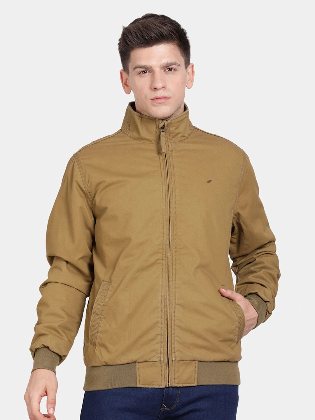 t-base Mock Collar Insulator Pure Cotton Bomber Jacket