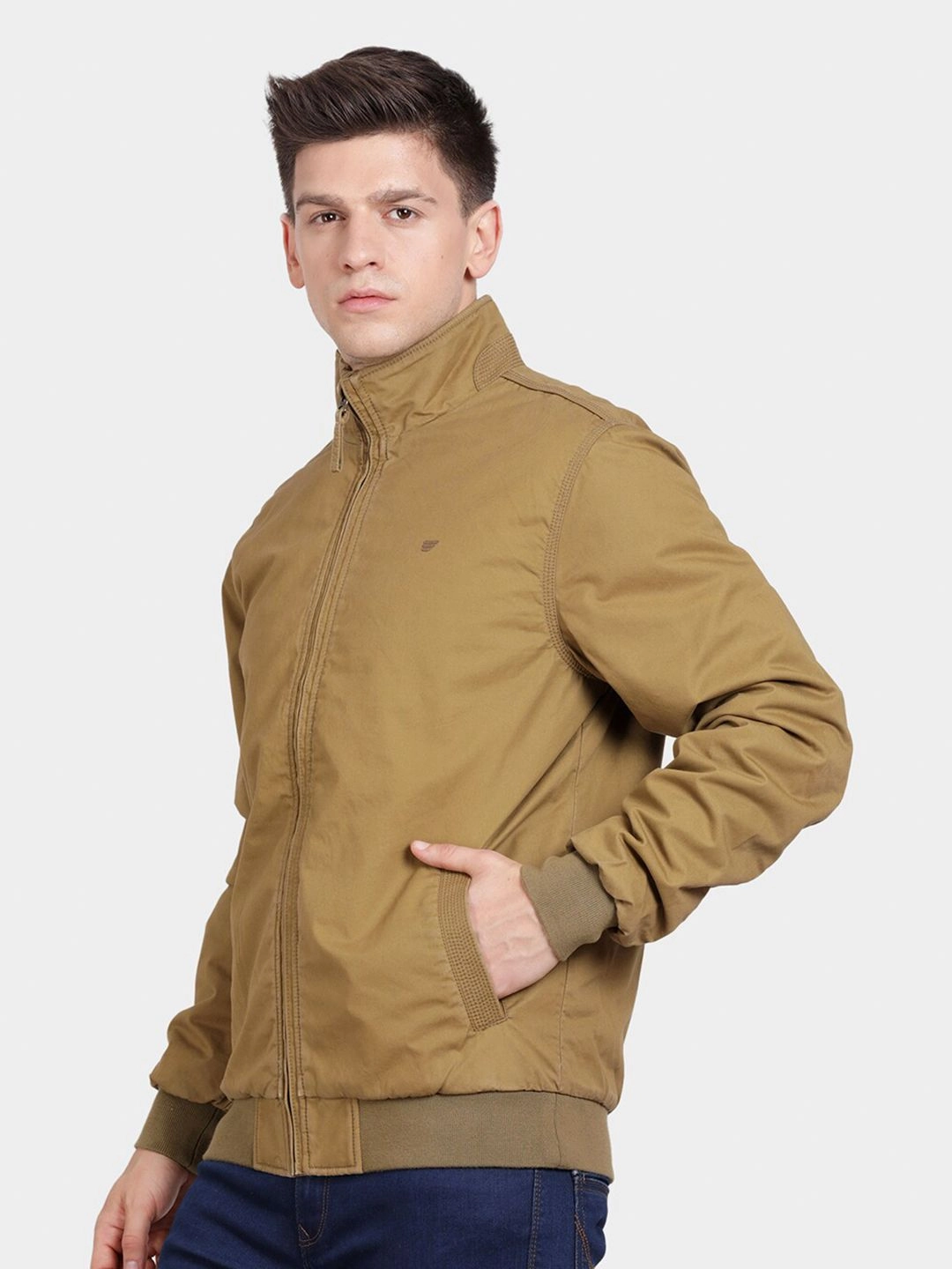 t-base Mock Collar Insulator Pure Cotton Bomber Jacket