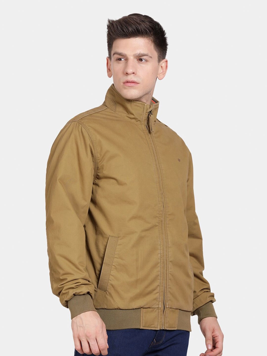 t-base Mock Collar Insulator Pure Cotton Bomber Jacket