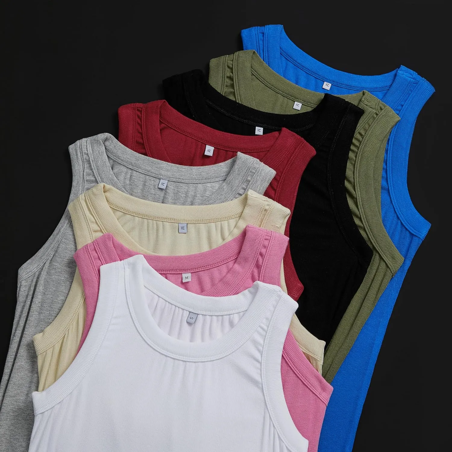 Tank Top for Women Ribbed Racerback Sleeveless Top Shirts High Neck Casual Slim Fit Top 2025