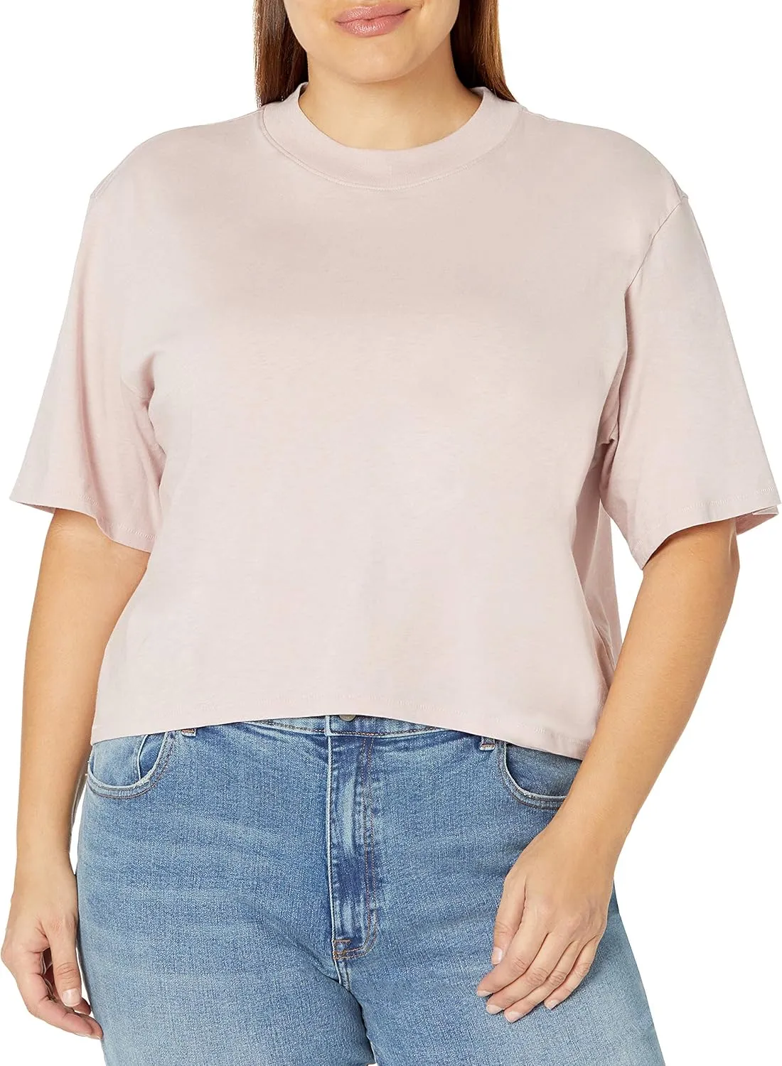 The Drop Women's Sydney Short-Sleeve Cropped Crew Neck T-Shirt