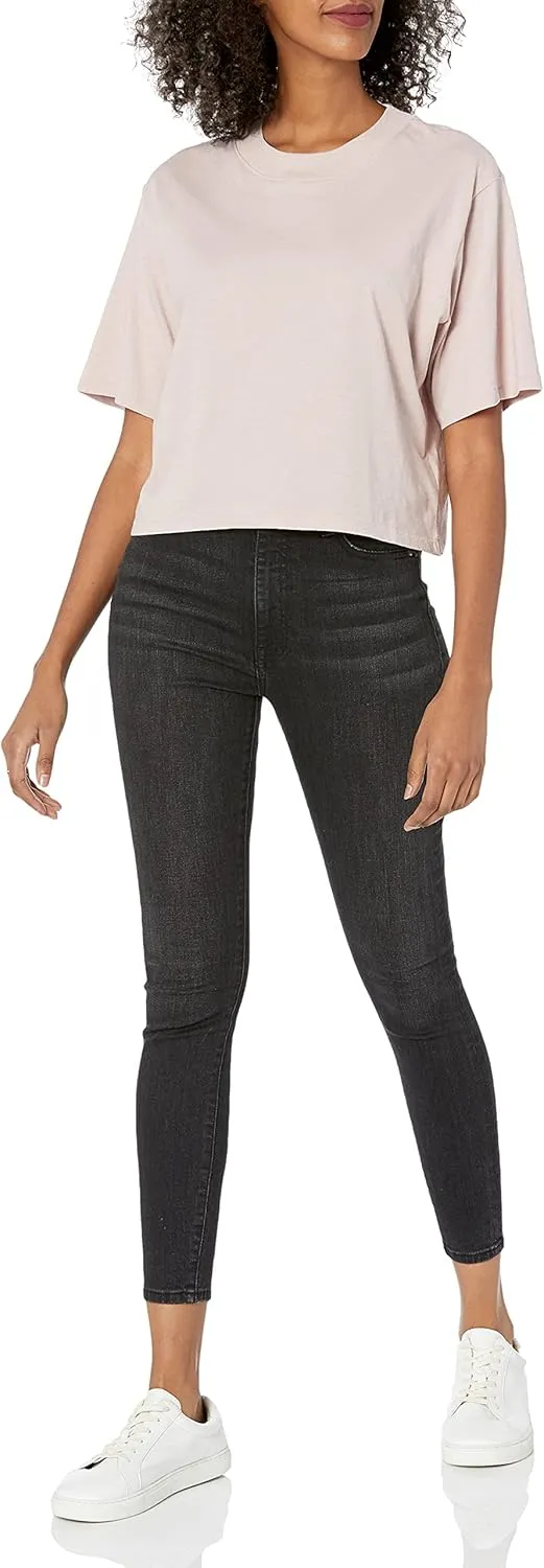 The Drop Women's Sydney Short-Sleeve Cropped Crew Neck T-Shirt