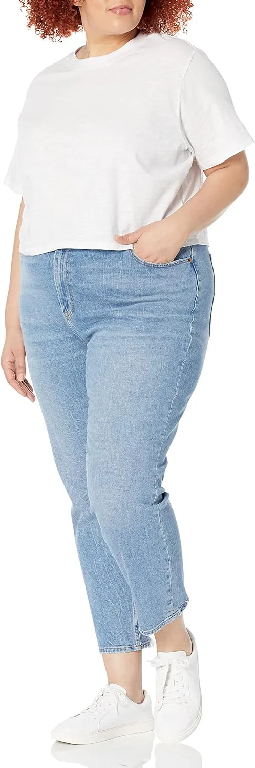The Drop Women's Sydney Short-Sleeve Cropped Crew Neck T-Shirt