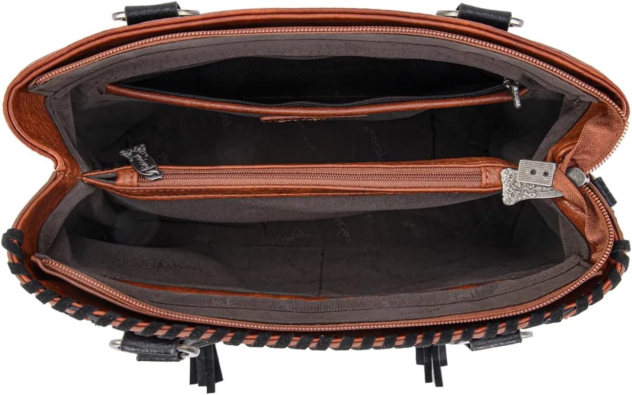Western Tote Bag for Women Floral Tooled Concho Collection