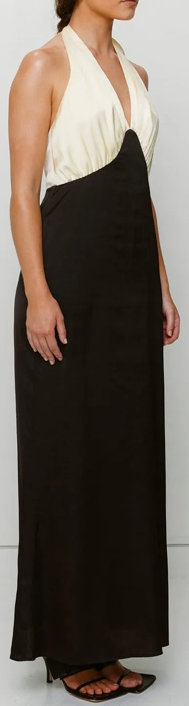 Women Floral Halter Maxi Dress Lace Patchwork Side Slit Bodycon Long Dress Backless Cocktail Beach Vacation Dresses