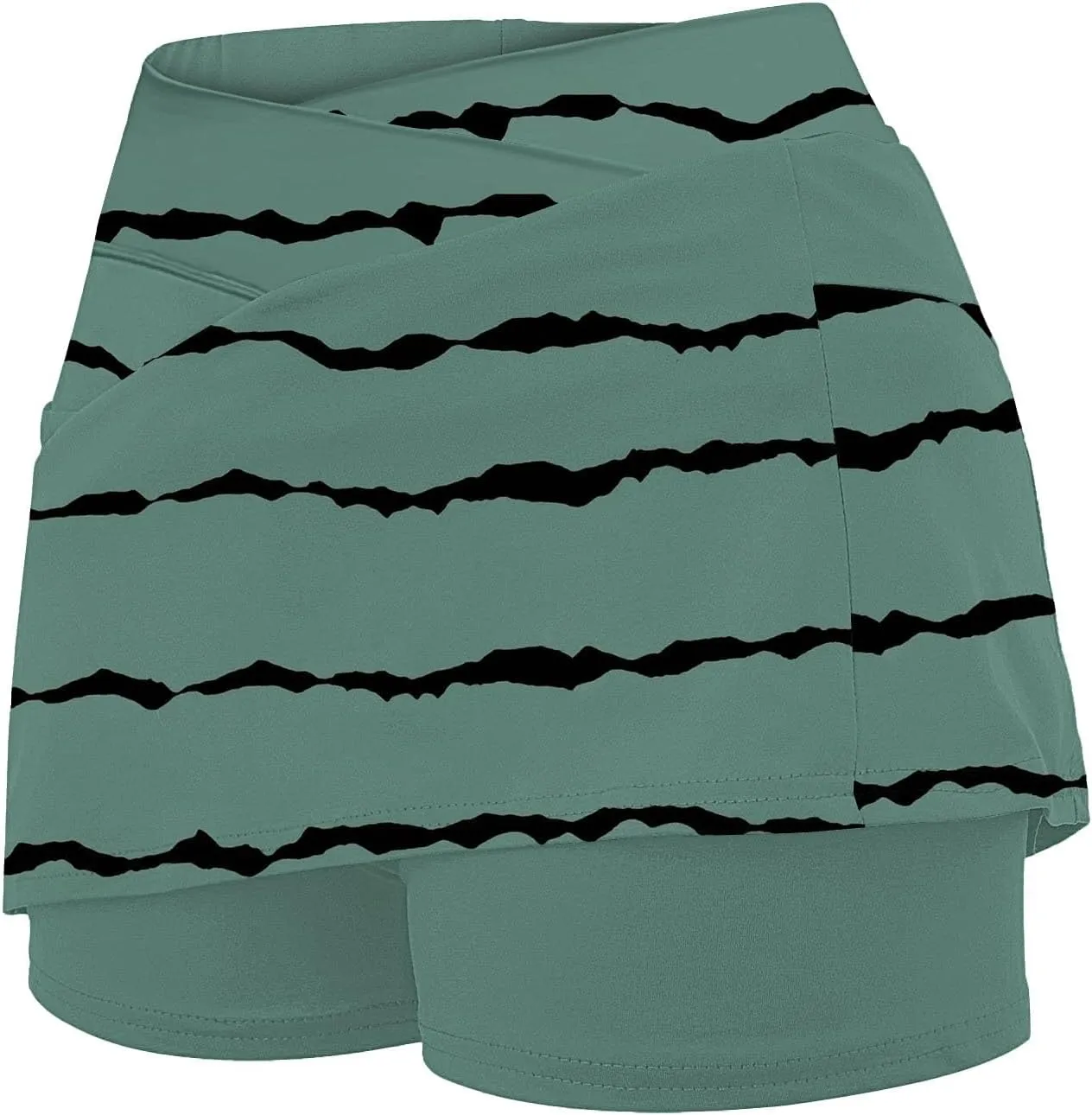 Womens Activewear Pleated Tennis Skirts Fade Pattern Printed Culottes Skinny Mid Waisted Workout Summer Soft Skirt