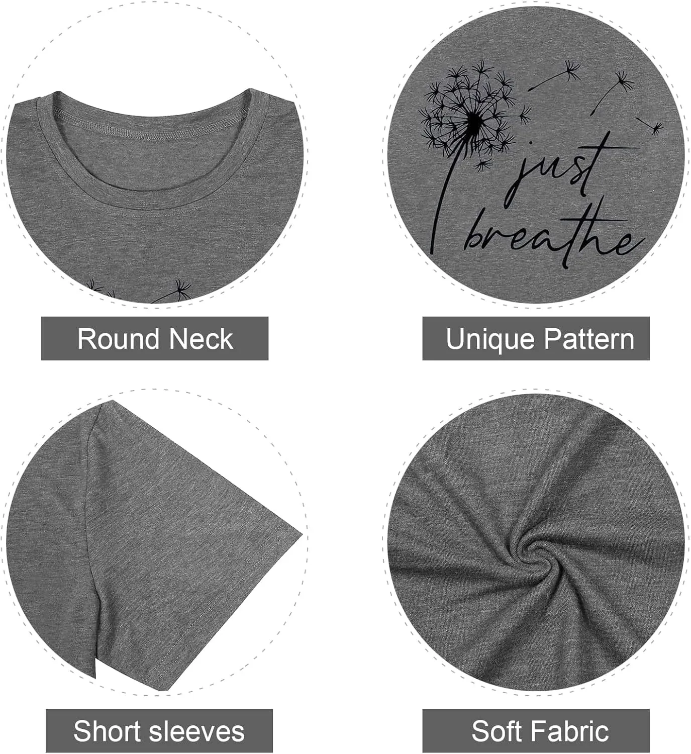 Womens Plus Size Dandelion Print Tshirt Cute Graphic Floral Tees Short Sleeve Summer Blessed Tee Tops