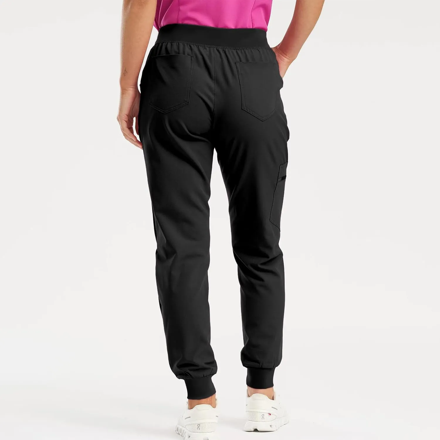 Womens Scrub Pants Slim Fit Jogger Scrubs Pants with 5 Pockets, Soft Stretch Yoga Style Joggers