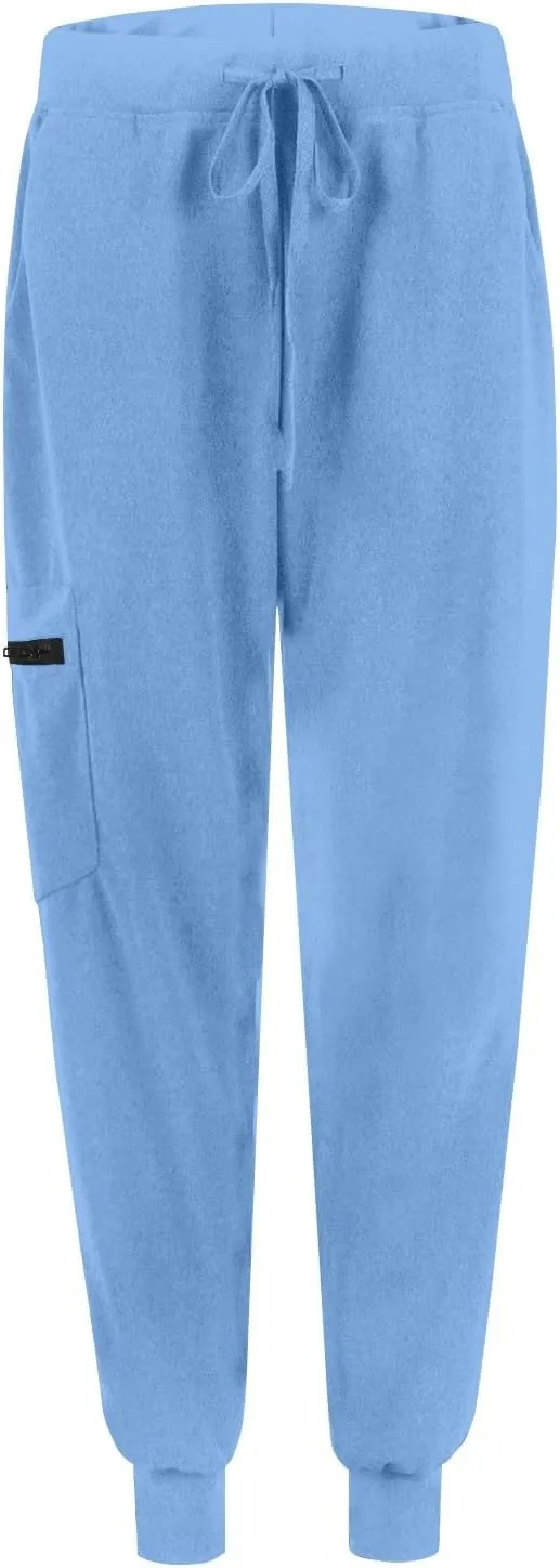 Womens Scrub Pants Slim Fit Jogger Scrubs Pants with 5 Pockets, Soft Stretch Yoga Style Joggers