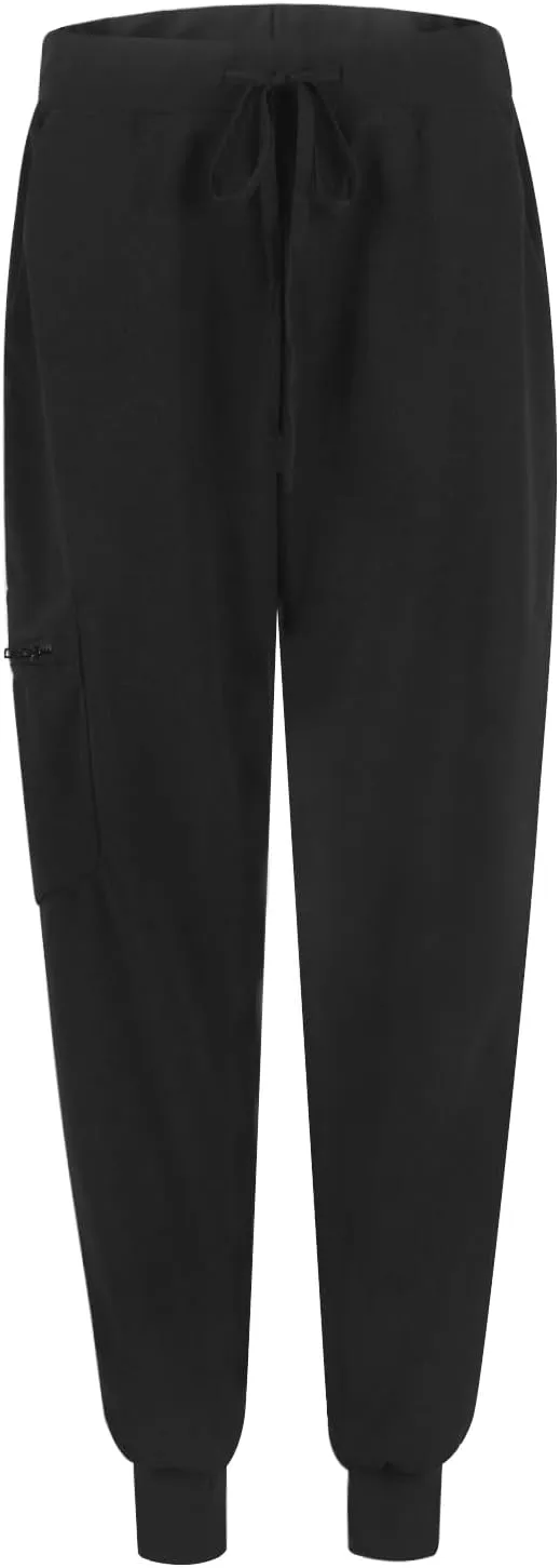 Womens Scrub Pants Slim Fit Jogger Scrubs Pants with 5 Pockets, Soft Stretch Yoga Style Joggers