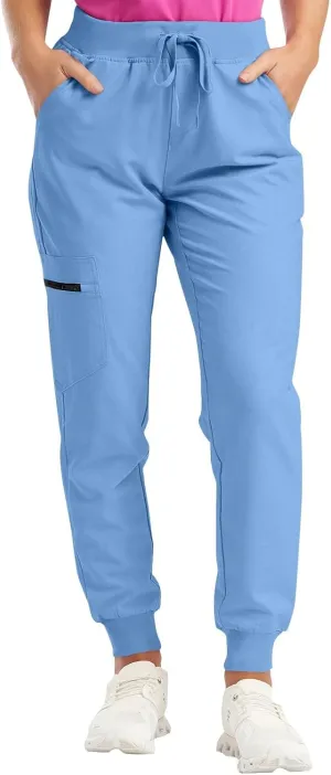 Womens Scrub Pants Slim Fit Jogger Scrubs Pants with 5 Pockets, Soft Stretch Yoga Style Joggers