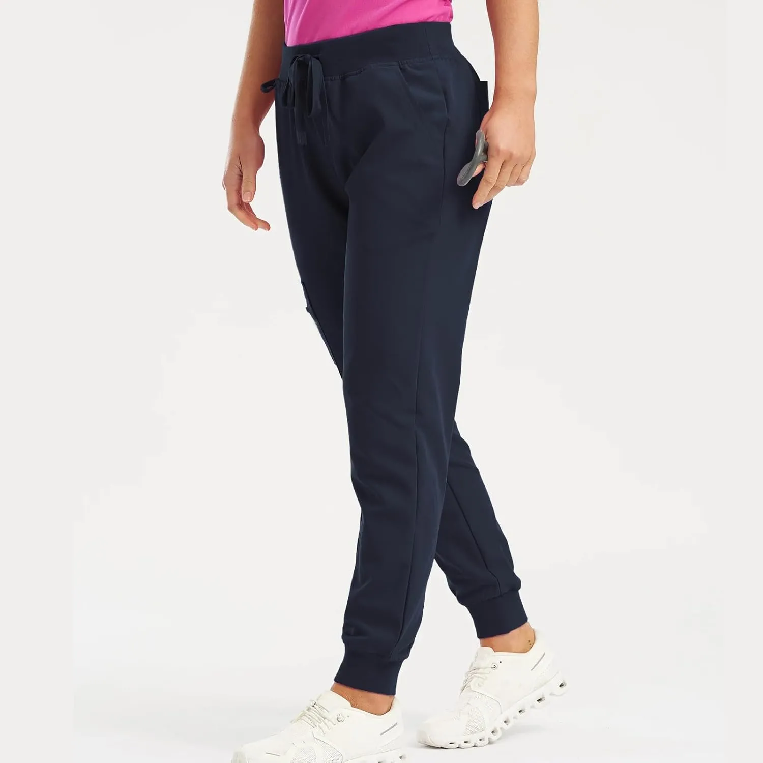 Womens Scrub Pants Slim Fit Jogger Scrubs Pants with 5 Pockets, Soft Stretch Yoga Style Joggers