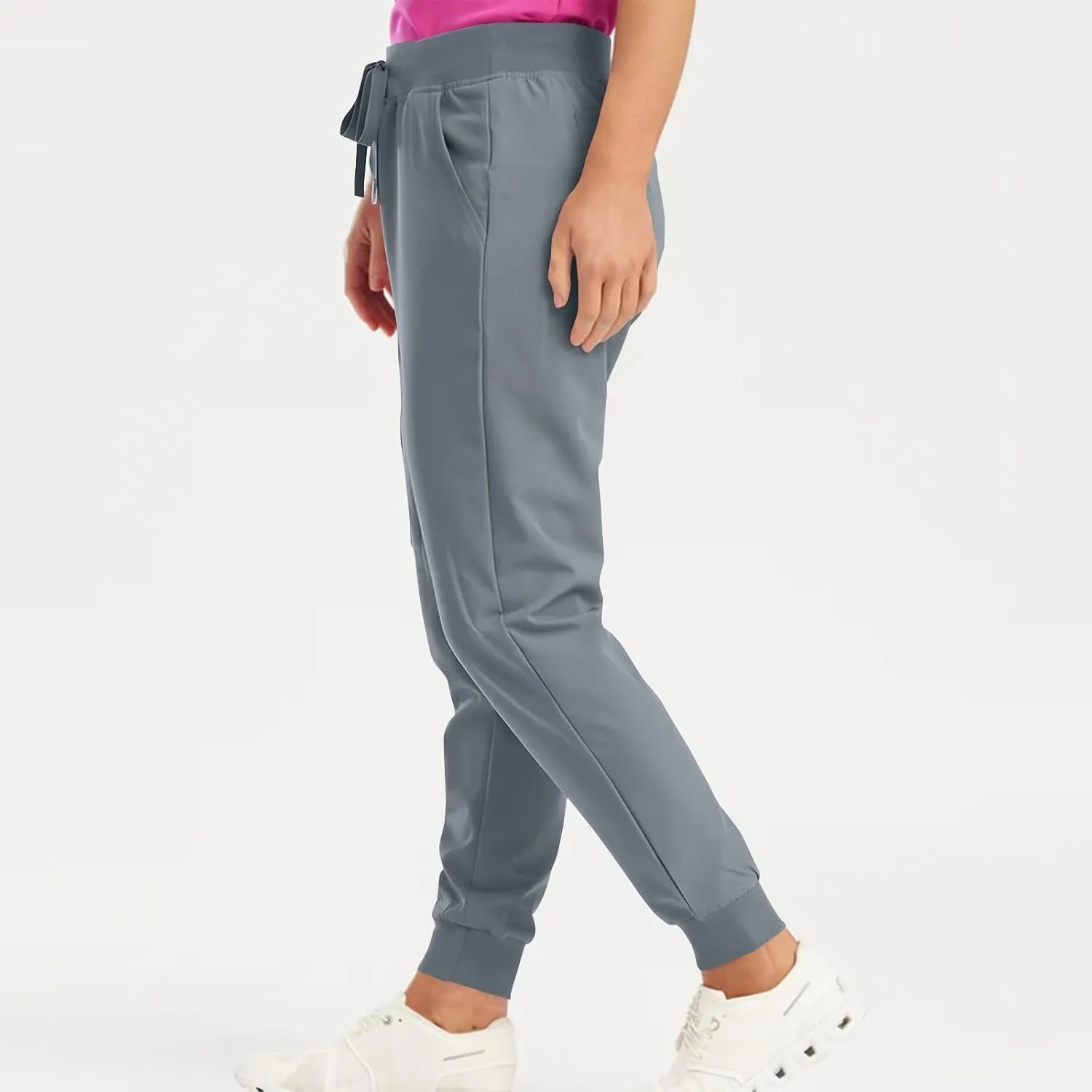 Womens Scrub Pants Slim Fit Jogger Scrubs Pants with 5 Pockets, Soft Stretch Yoga Style Joggers
