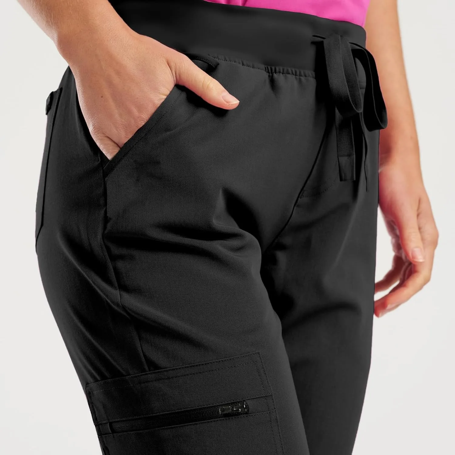 Womens Scrub Pants Slim Fit Jogger Scrubs Pants with 5 Pockets, Soft Stretch Yoga Style Joggers