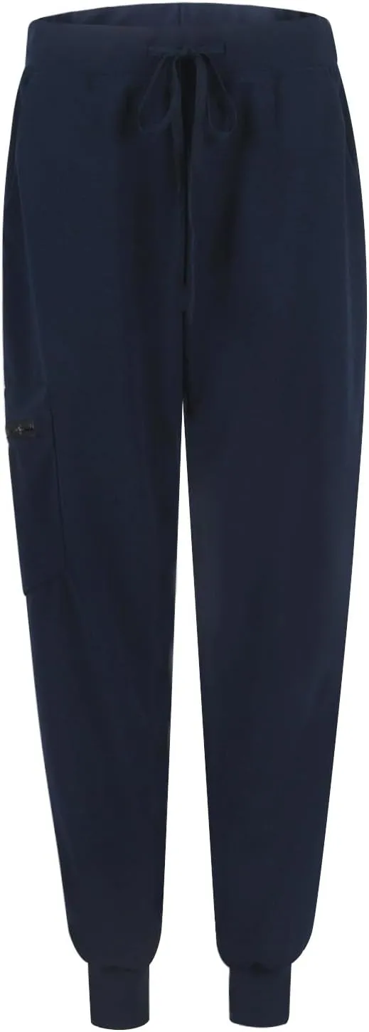 Womens Scrub Pants Slim Fit Jogger Scrubs Pants with 5 Pockets, Soft Stretch Yoga Style Joggers