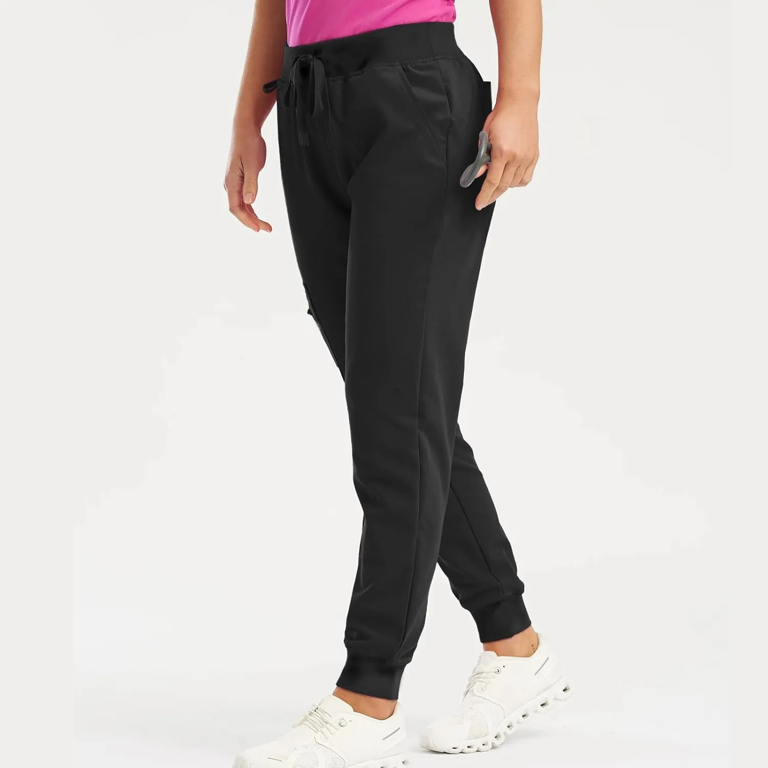 Womens Scrub Pants Slim Fit Jogger Scrubs Pants with 5 Pockets, Soft Stretch Yoga Style Joggers