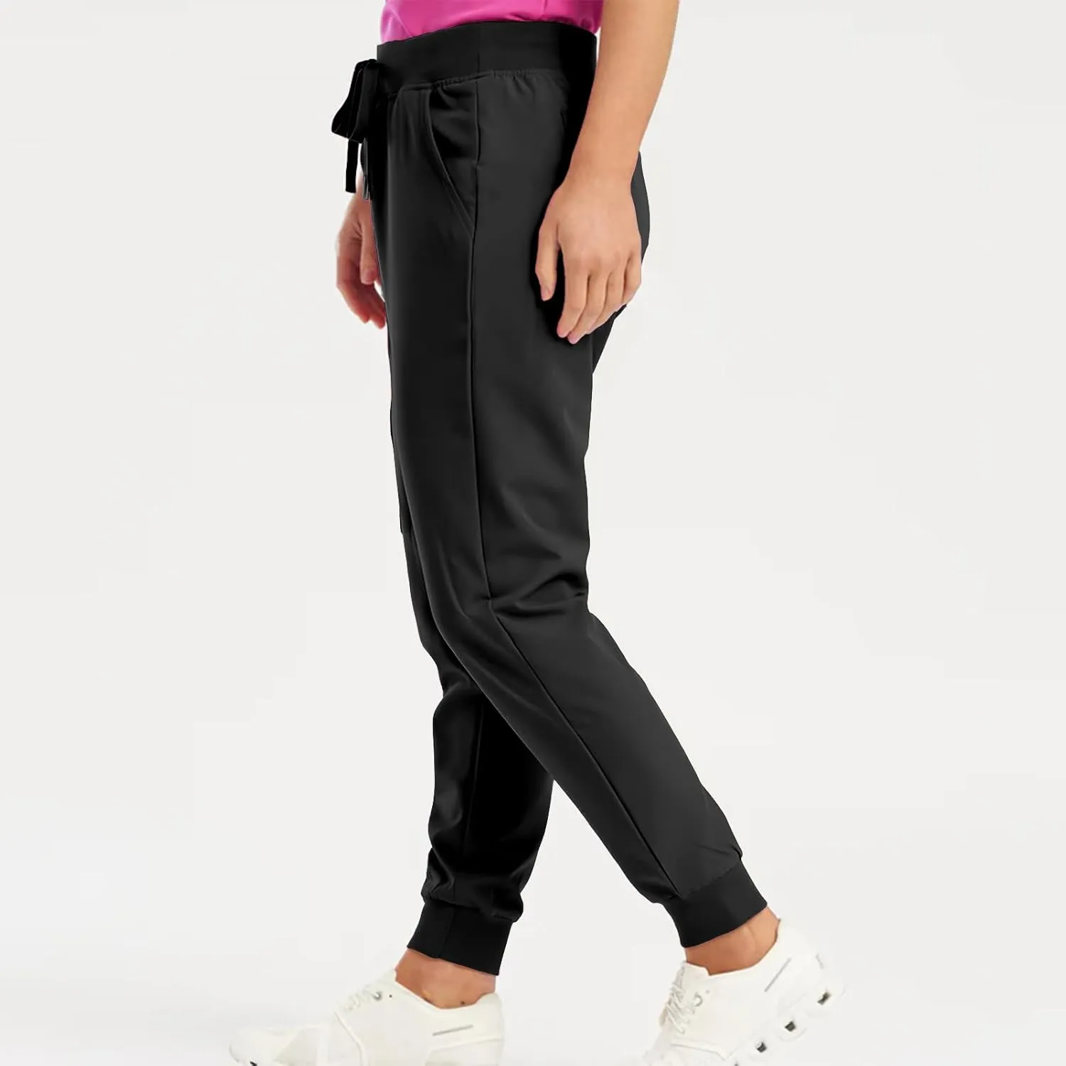 Womens Scrub Pants Slim Fit Jogger Scrubs Pants with 5 Pockets, Soft Stretch Yoga Style Joggers