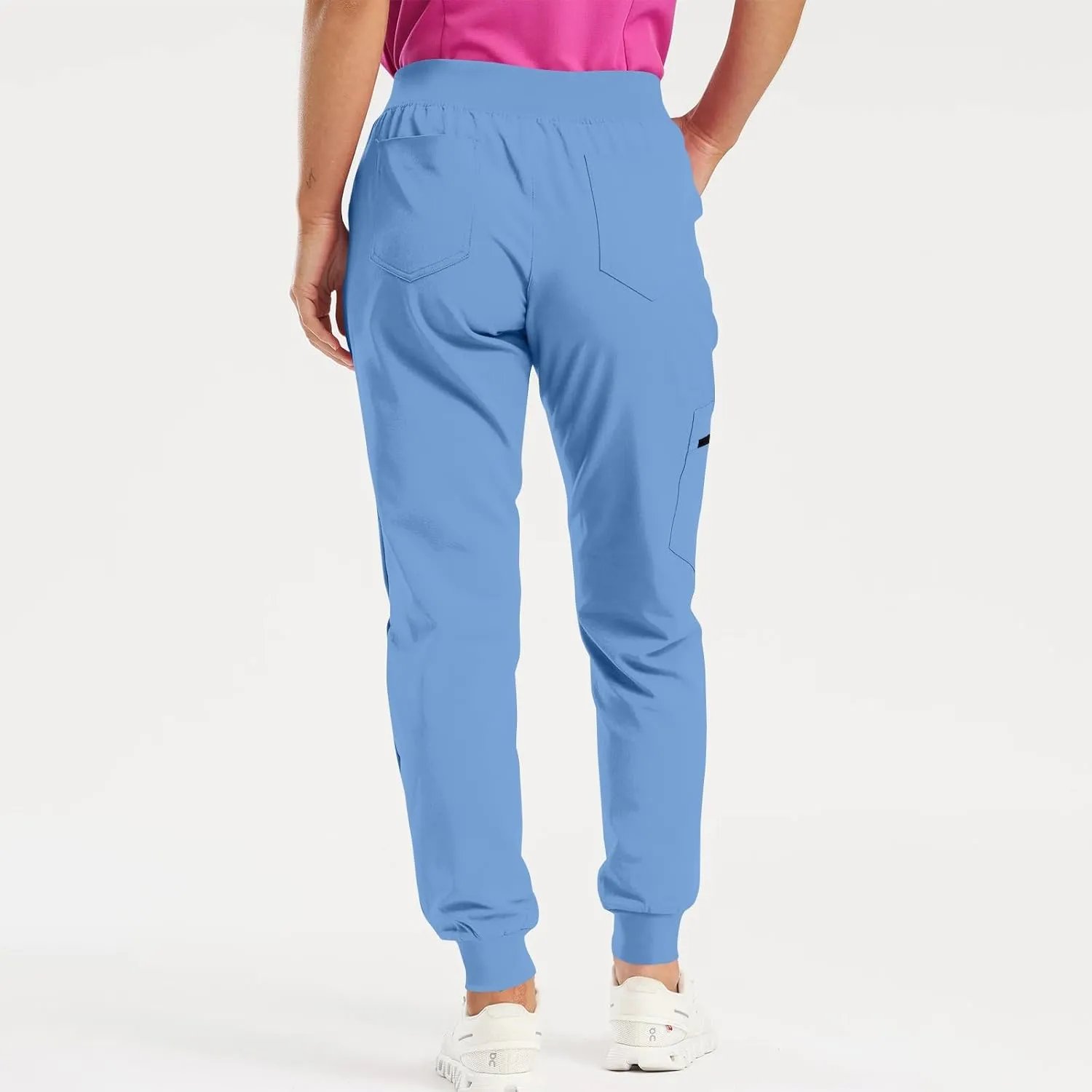 Womens Scrub Pants Slim Fit Jogger Scrubs Pants with 5 Pockets, Soft Stretch Yoga Style Joggers