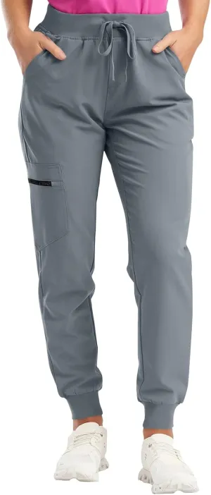Womens Scrub Pants Slim Fit Jogger Scrubs Pants with 5 Pockets, Soft Stretch Yoga Style Joggers
