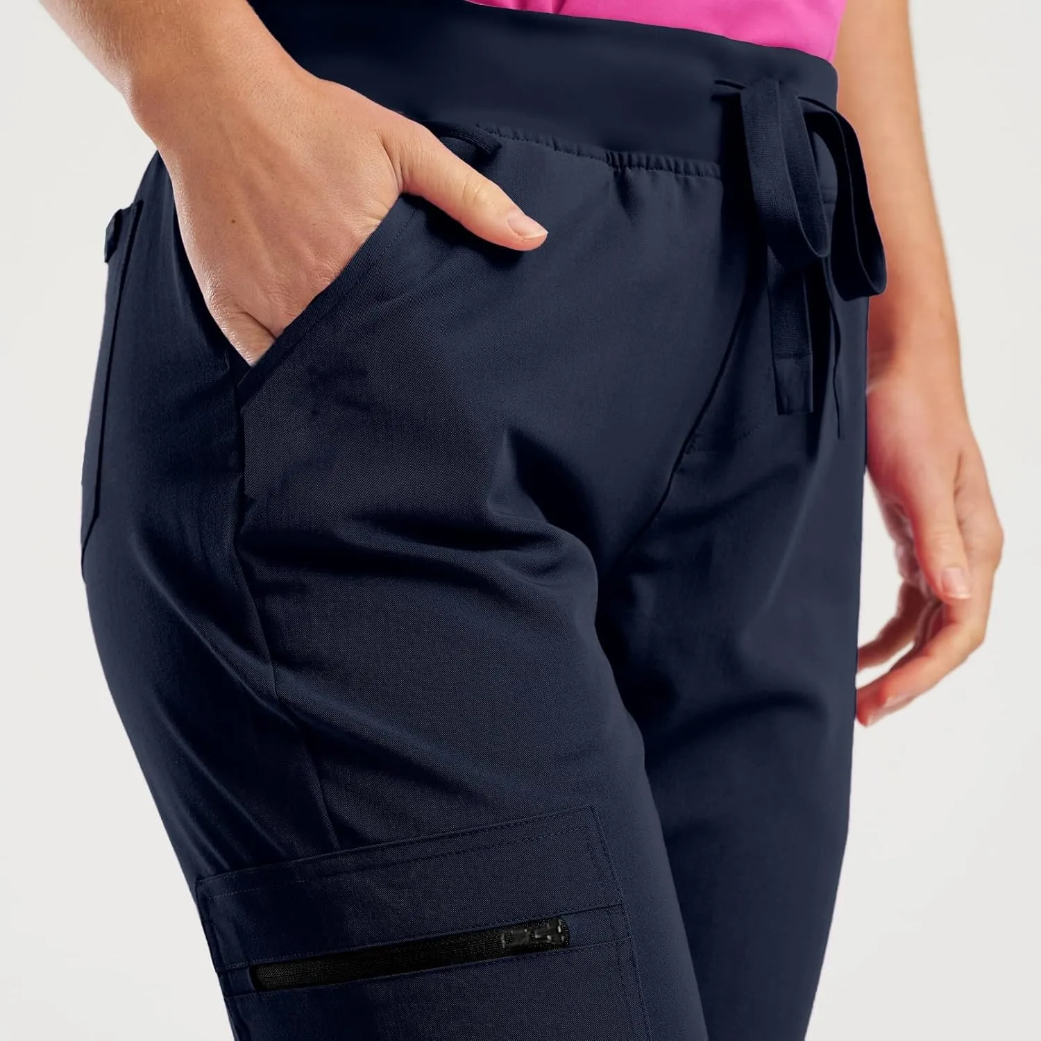 Womens Scrub Pants Slim Fit Jogger Scrubs Pants with 5 Pockets, Soft Stretch Yoga Style Joggers