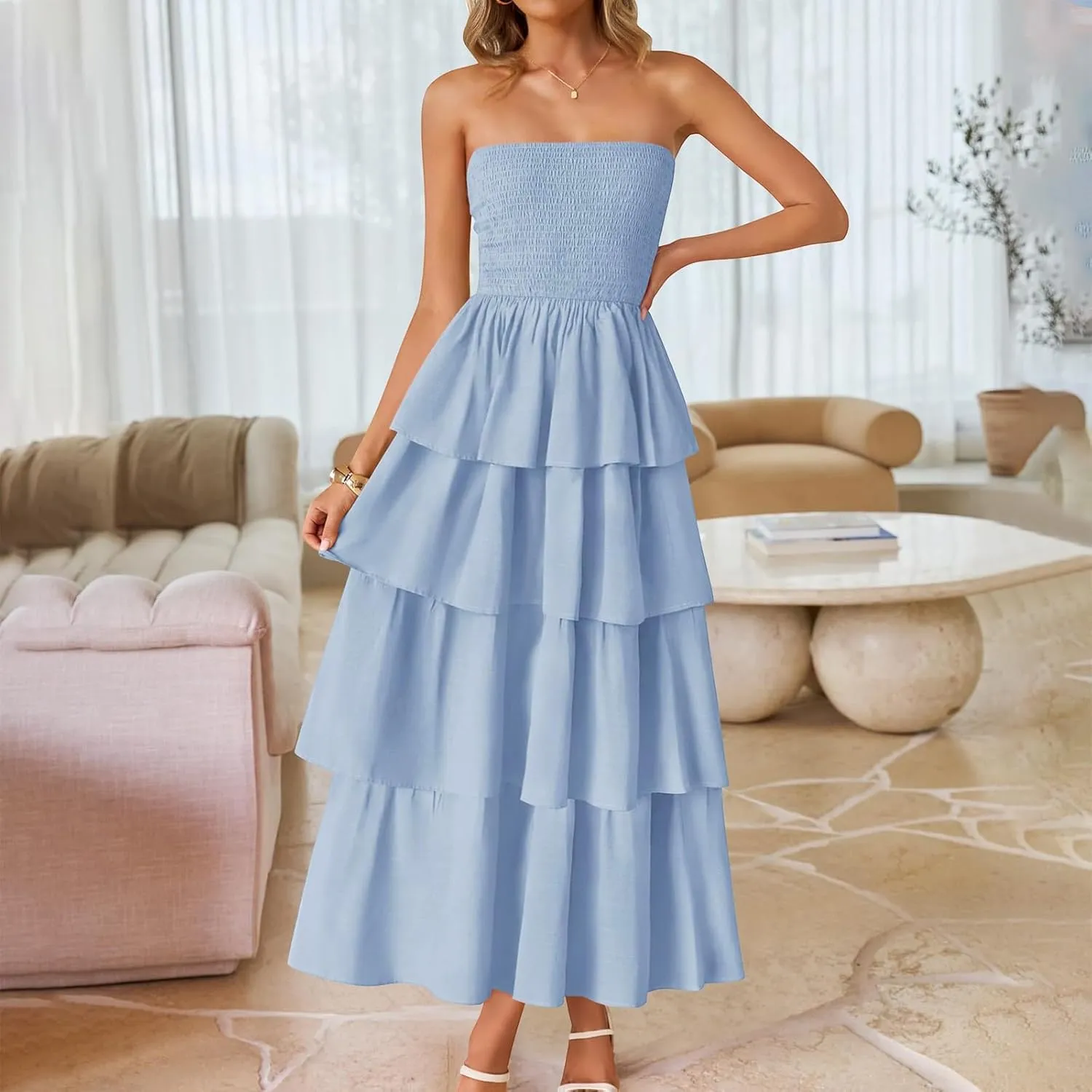 Women's Sexy Tank Top Maxi Long Dress Casual Sleeveless Summer Beach Dress