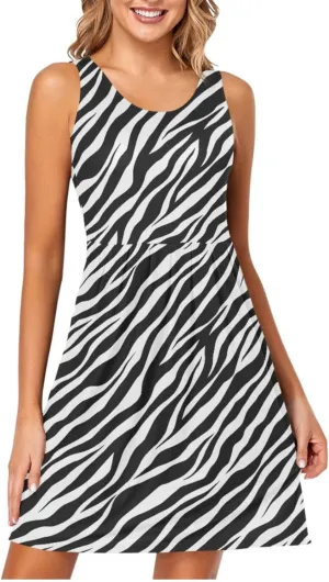 Women's Tank Dress Sleeveless Casual Knee Length Bodycon Dress with Pockets