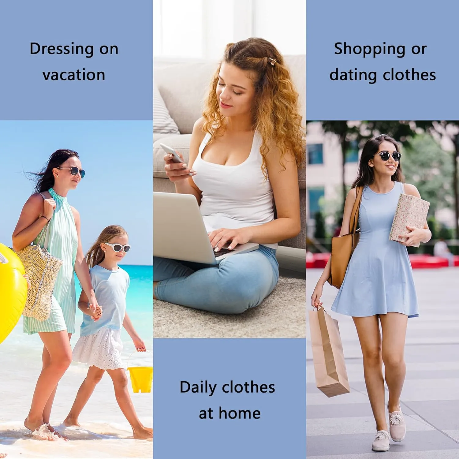 Women's Tank Dress Sleeveless Casual Knee Length Bodycon Dress with Pockets