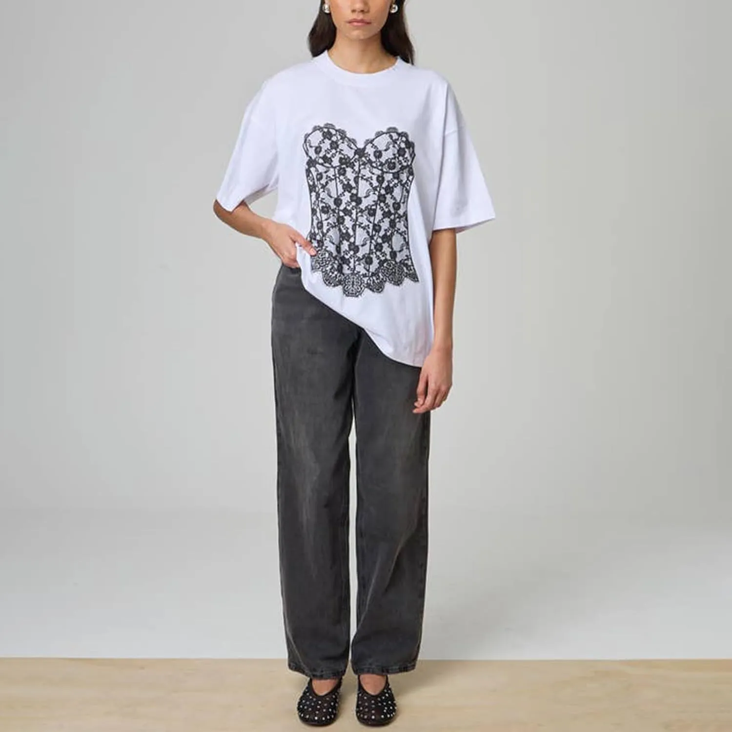 Y2k Oversized Graphic Tshirt for Women Short Sleeve Loose Fit Baggy Tees Teen Girls Casual Aesthetic Summer Top
