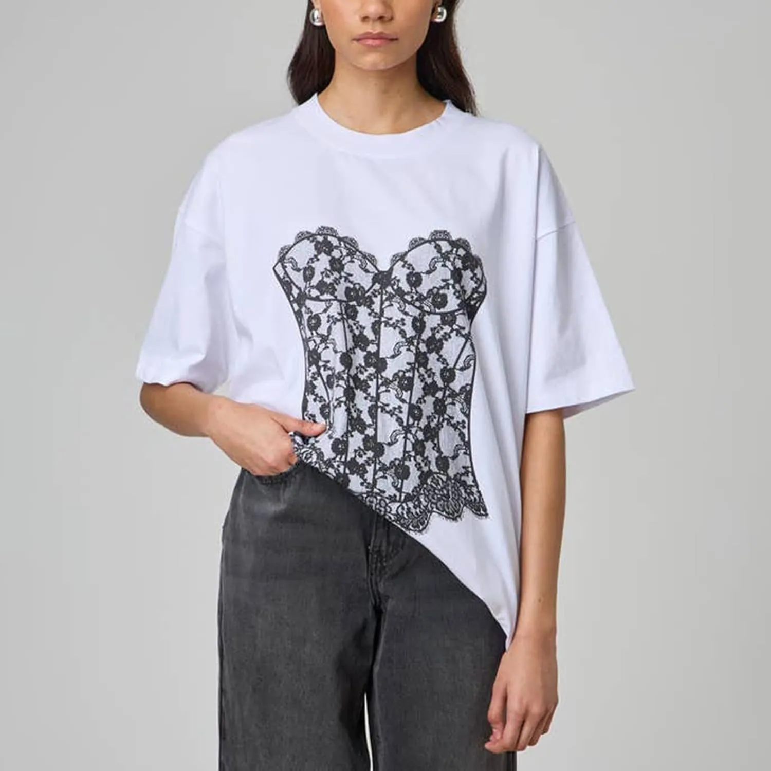 Y2k Oversized Graphic Tshirt for Women Short Sleeve Loose Fit Baggy Tees Teen Girls Casual Aesthetic Summer Top