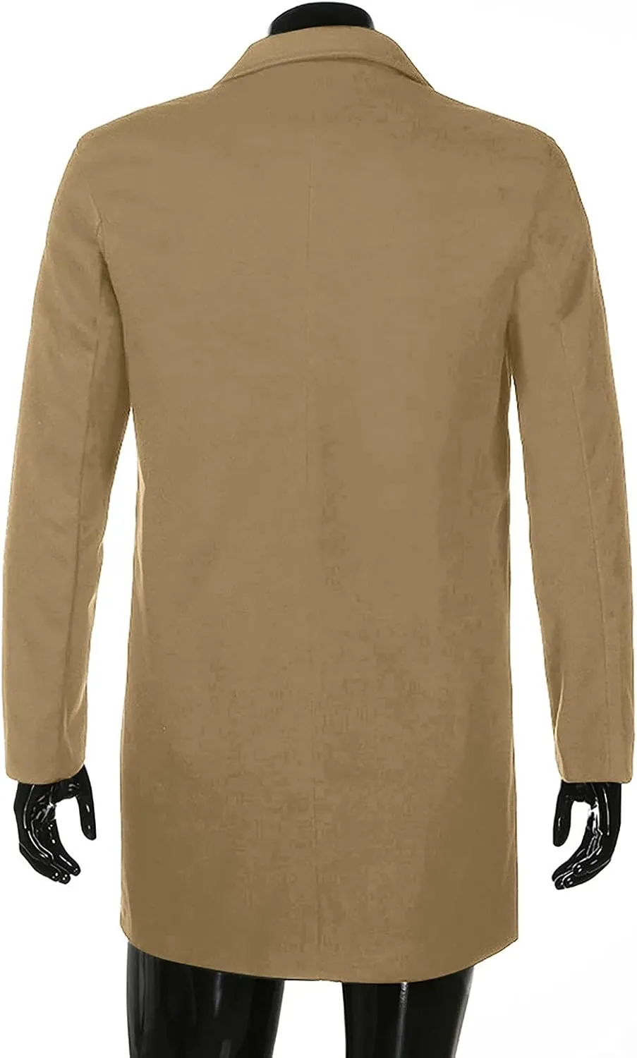 Ymosrh Men's Trench Coat Oversized Notched Long Jacket Coat Single Breasted Lapel Winter Coat, M-5XL