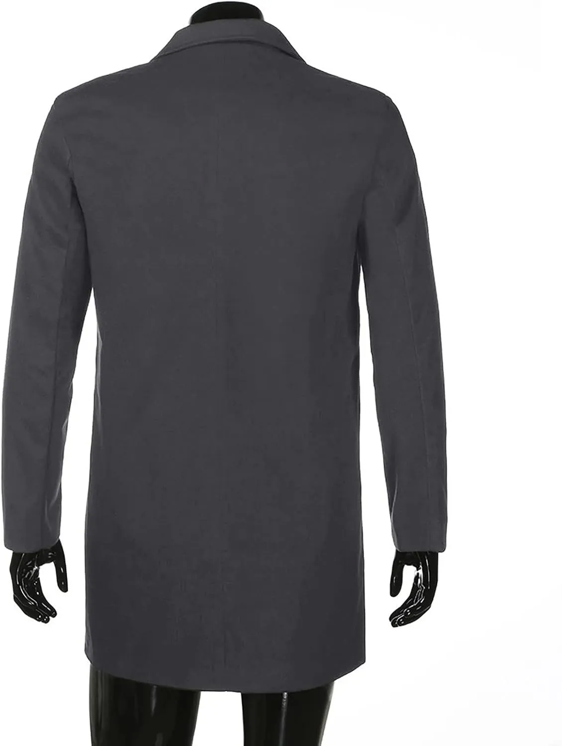 Ymosrh Men's Trench Coat Oversized Notched Long Jacket Coat Single Breasted Lapel Winter Coat, M-5XL