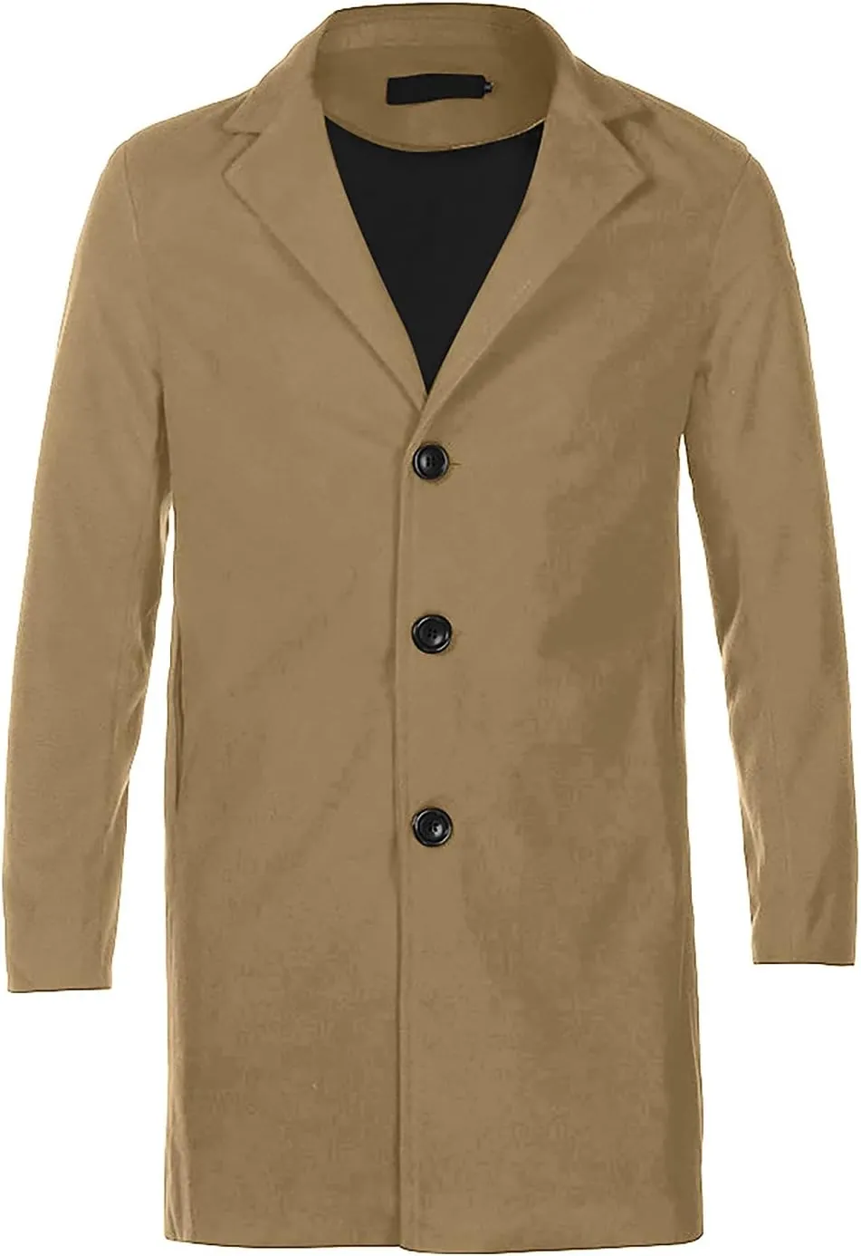 Ymosrh Men's Trench Coat Oversized Notched Long Jacket Coat Single Breasted Lapel Winter Coat, M-5XL
