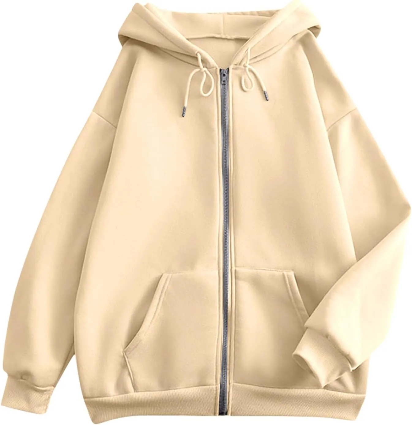 Zip Up Hoodies for Women 2025 Drawstring Soft Jackets Casual Sweatshirts with Pocket
