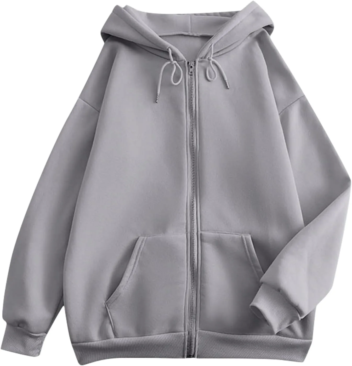 Zip Up Hoodies for Women 2025 Drawstring Soft Jackets Casual Sweatshirts with Pocket